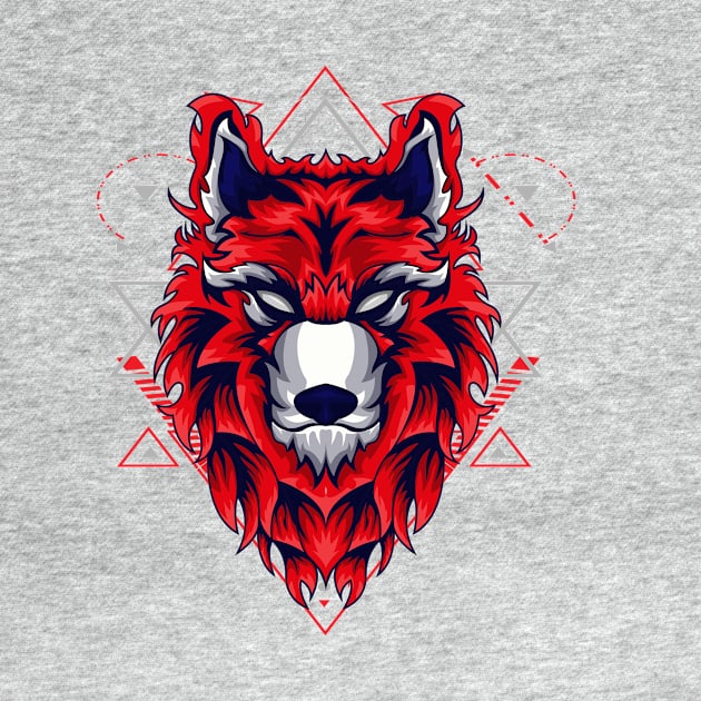 wolf head stylized by SHINIGAMII